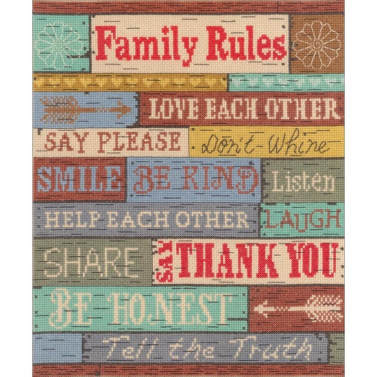 click here to view larger image of Family Rules (counted cross stitch kit)