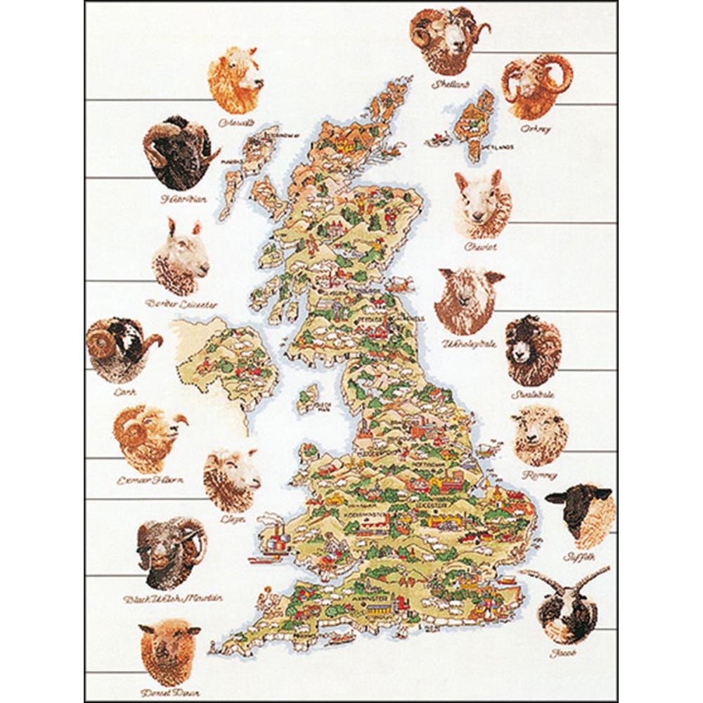 Sheep Map Of Great Britain (Aida)