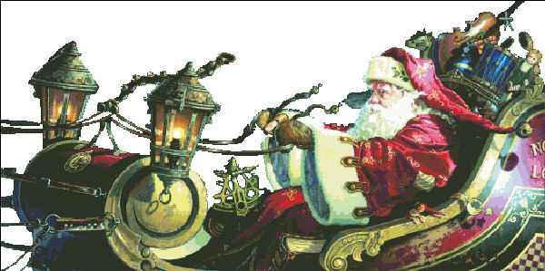 click here to view larger image of Father Christmas Sleigh Ride - No Background (chart)