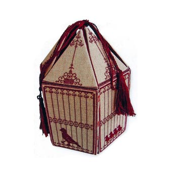 French Birdcage Workbox and Accessories in Cross Stitch