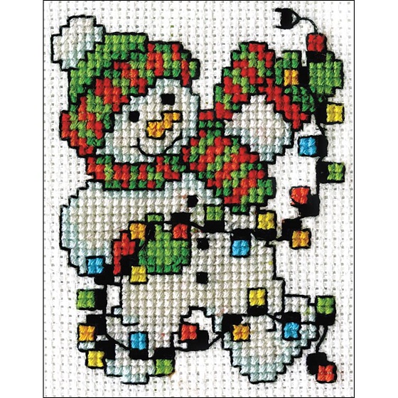 click here to view larger image of Snowman Lights (counted cross stitch kit)