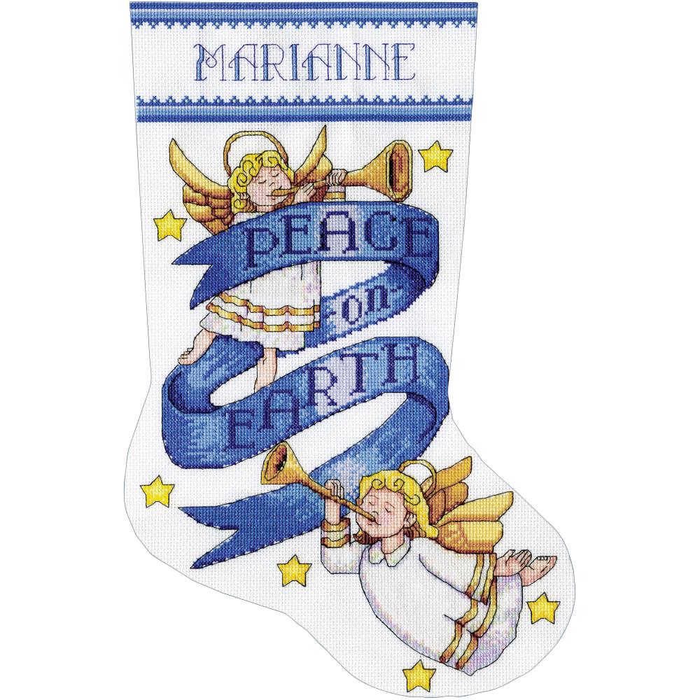 click here to view larger image of Peace On Earth Stocking (counted cross stitch kit)