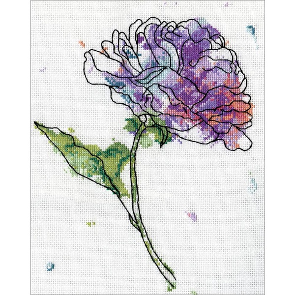 click here to view larger image of Lilac Floral (counted cross stitch kit)