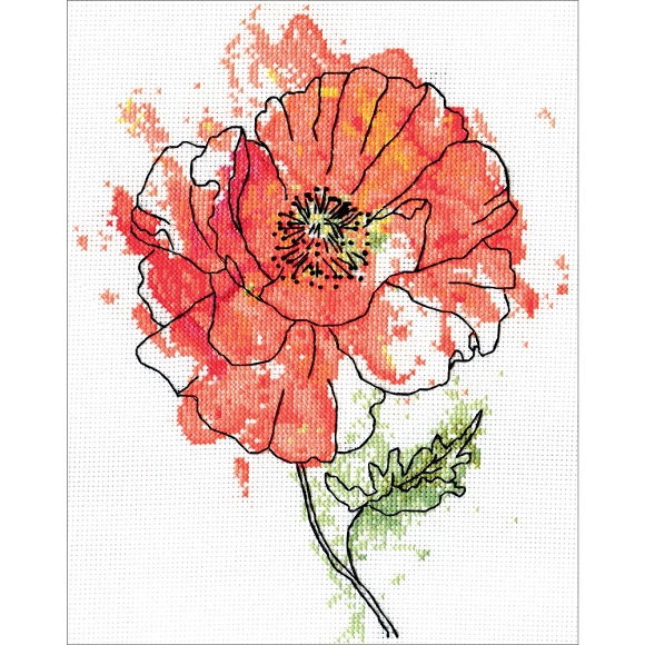click here to view larger image of Peach Floral (counted cross stitch kit)