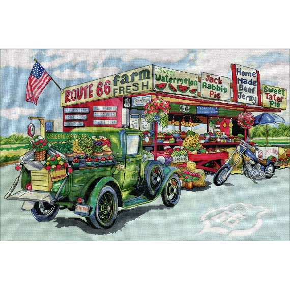 click here to view larger image of Route 66 Farmstand (counted cross stitch kit)
