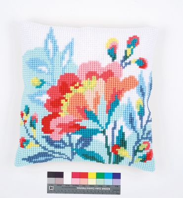 click here to view larger image of Bright Flowers Cushion (needlepoint)