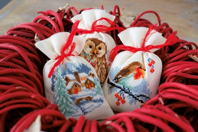 click here to view larger image of Winter Bags (Set of 3) (counted cross stitch kit)
