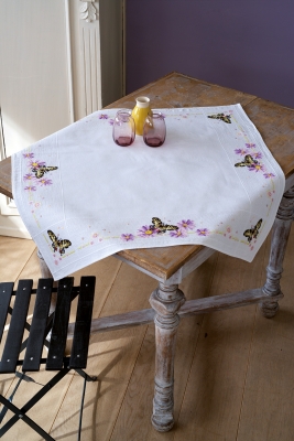 click here to view larger image of Butterflies Tablecloth (counted cross stitch kit)
