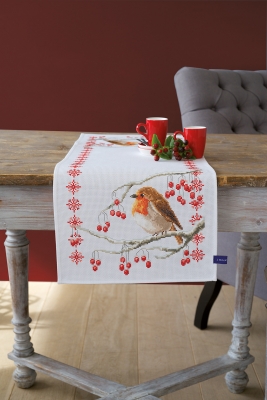 click here to view larger image of Robin Table Runner (counted cross stitch kit)