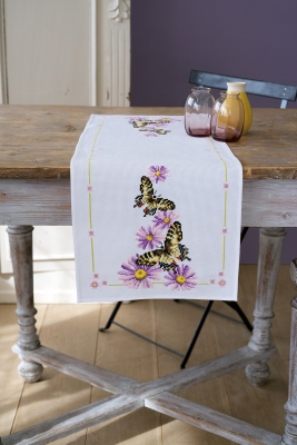 click here to view larger image of Butterflies Table Runner (counted cross stitch kit)