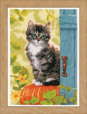 click here to view larger image of Cat And Pumpkin (counted cross stitch kit)
