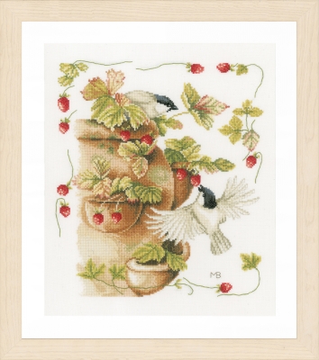 click here to view larger image of Strawberries and Birds by Marjolein Bastin (counted cross stitch kit)