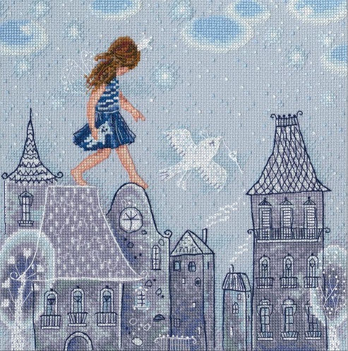 click here to view larger image of Fairy Tales Live on Roofs (counted cross stitch kit)