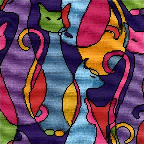 Colorful Cats Needlepoint Kit