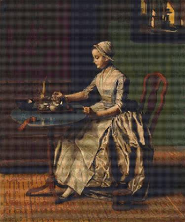 click here to view larger image of Lady Pouring Chocolate (Jean Etienne Liotard) (chart)