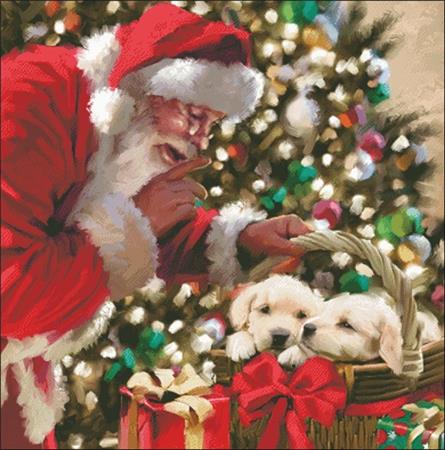 click here to view larger image of Santa and Puppies (chart)