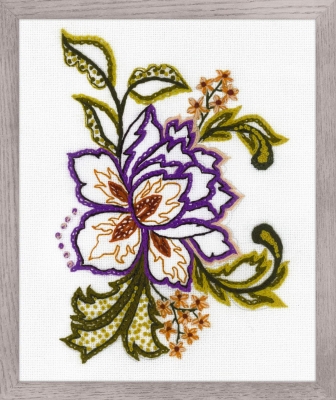 click here to view larger image of Flower Sketch - Crewel Embroidery (counted cross stitch kit)