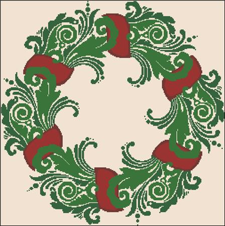 click here to view larger image of Christmas Wreath Silhouette (chart)