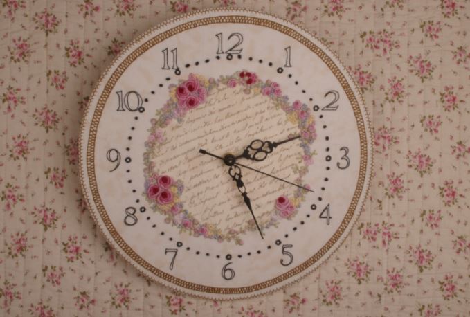 As Time Goes By Embroidered Clock (Faeries In My Garden)