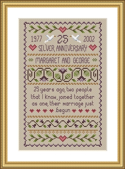 click here to view larger image of Silver Anniversary Sampler (chart)