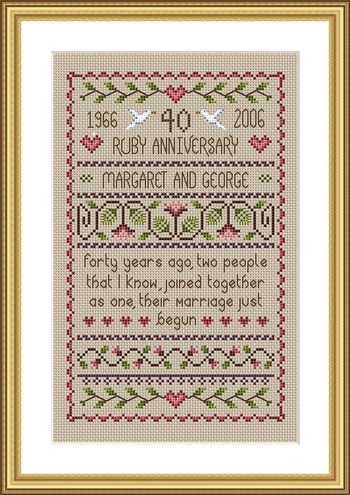 click here to view larger image of Ruby Anniversary Sampler (chart)