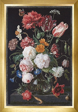 Still Life With Flowers In A Glass Vase, by Jan Davidsz (Black Aida)