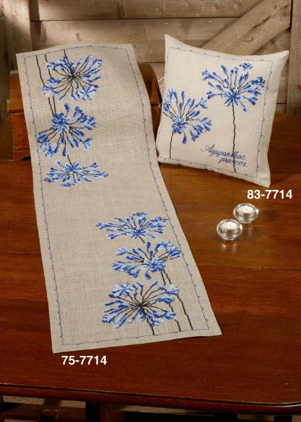 click here to view larger image of Agapanthus Pillow (Right Image) (counted cross stitch kit)