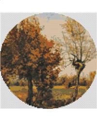 Autumn Landscape with Four Trees (Circle Chart)