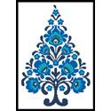 Polish Folk Art Christmas Tree Blue