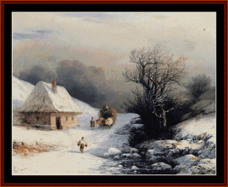 Little Russian Oxcart in Winter