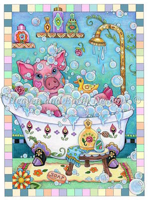 click here to view larger image of Piggy In a Bubble Bath - Marjorie Sarnat (chart)