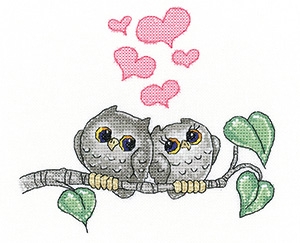 click here to view larger image of Hearts & Feathers - Peter Underhill Collection (Evenweave) (counted cross stitch kit)