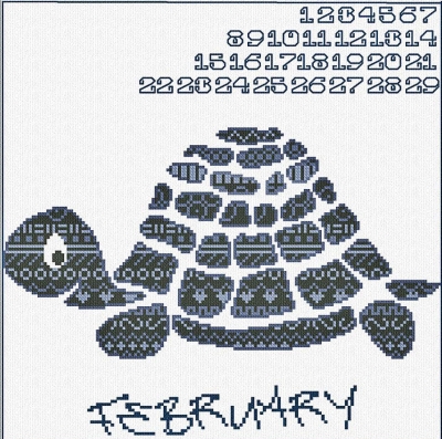 click here to view larger image of February Turtle - Animal Calendar (chart)