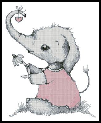 click here to view larger image of Little Girl Daisy Elephant (chart)