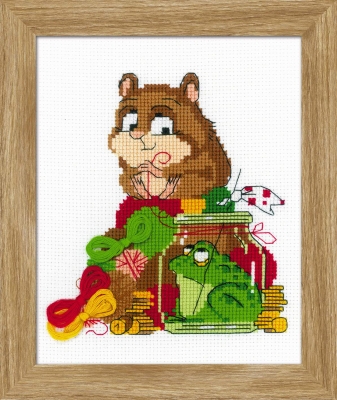 click here to view larger image of Hamster and Toad (counted cross stitch kit)