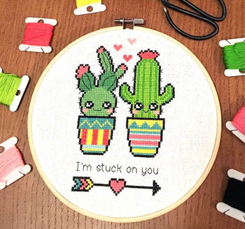 click here to view larger image of Stuck on You Valentine Cactus (chart)