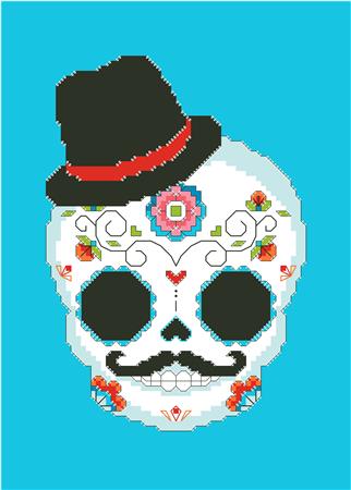 click here to view larger image of Sugar Skull Blue (chart)