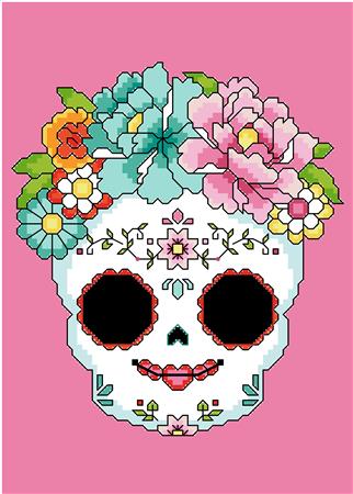 click here to view larger image of Sugar Skull Pink (chart)