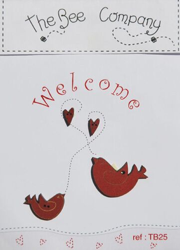 Welcome Red Birds Wooden Buttons