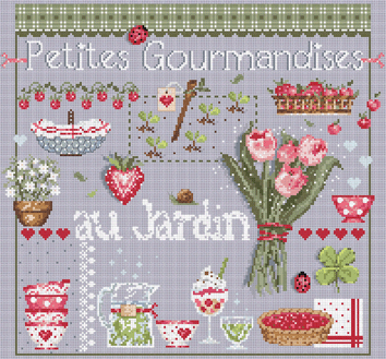 click here to view larger image of Petites Gourmandises KIT - Linen (counted cross stitch kit)