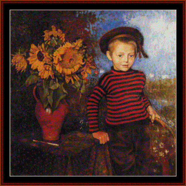 Boy with Sunflowers