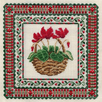 click here to view larger image of Red Cyclamen (Includes Embellishments) (counted canvas chart)