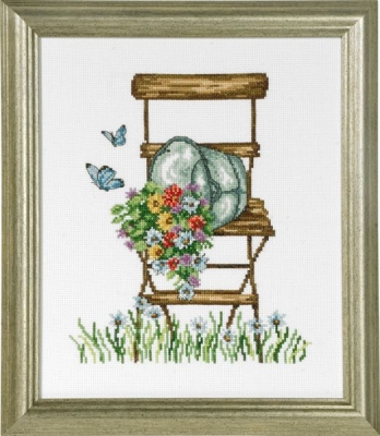 click here to view larger image of Chair with Flowers (counted cross stitch kit)