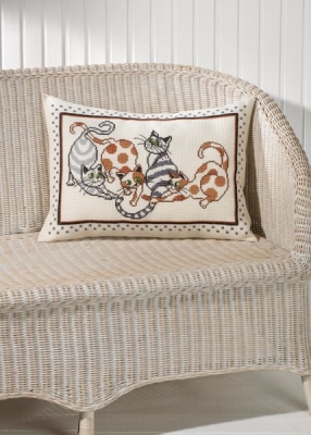 click here to view larger image of Cat - Pillow (right) (counted cross stitch kit)