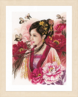 click here to view larger image of Asian Lady in Pink (27ct) (counted cross stitch kit)