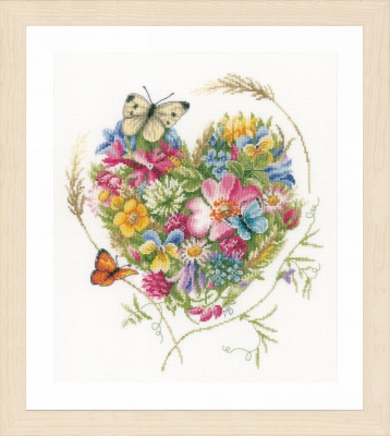 click here to view larger image of Heart of Flowers, A (27ct) (counted cross stitch kit)