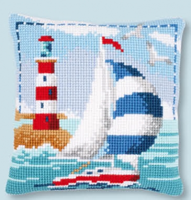 click here to view larger image of Lighthouse Cushion (counted cross stitch kit)
