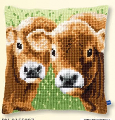click here to view larger image of Two Calves - Cushion (counted cross stitch kit)