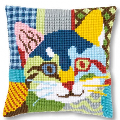 click here to view larger image of Modern Cat - Cushion (counted cross stitch kit)