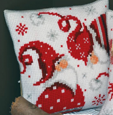 click here to view larger image of Christmas Gnome I - Cushion (counted cross stitch kit)
